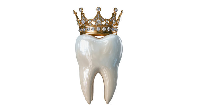Ivory Tooth with Sparkling Diamond Crown Jewel Adornment