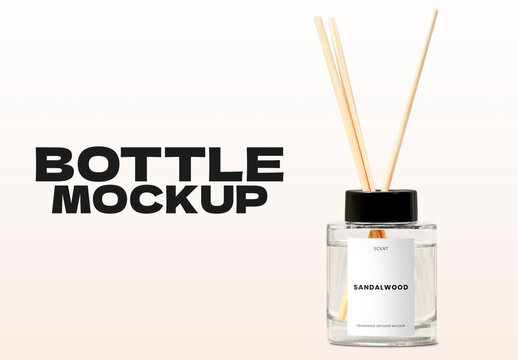 Elegant Diffuser Bottle Mockup Design PSD