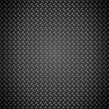 Dark metallic diamond plate steel texture with rugged industrial pattern and high contrast lighting.
