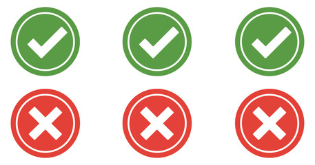 Obraz premium checkmark cross icon set ui