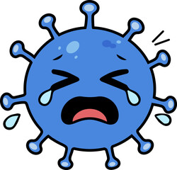 Fototapeta premium Virus and Bacteria Character Emotion with expressive faces. Microbe Mascot Illustration