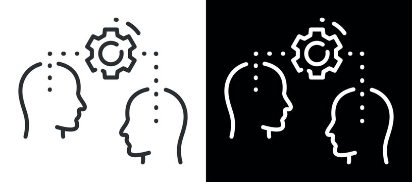 Conceptual illustration of collaboration between two minds
