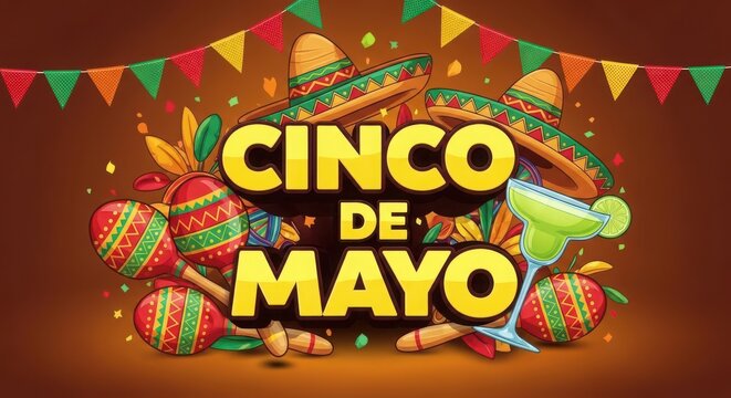 Cinco de mayo celebration with food and drinks