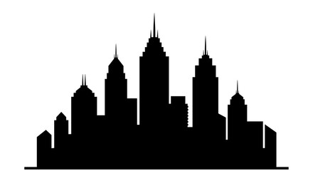 Obraz premium City Skyline Silhouette Urban Landscape.