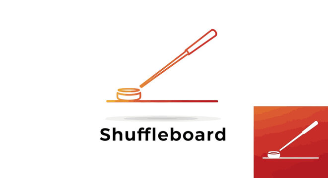 Shuffleboard Game Icon - A Colorful Graphic Illustration.