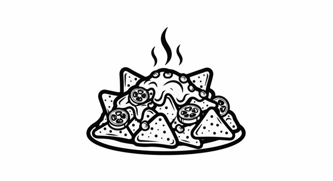 Steaming pile of triangular chips covered in melted cheese and toppings