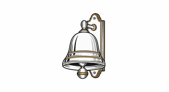 Vintage bell on ornate wall mount