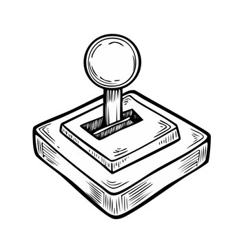 Retro joystick illustration for vintage arcade game controls and classic gaming concepts