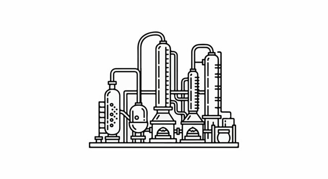 Industrial distillation apparatus with multiple towers and heating elements