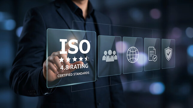 ISO certification concept business quality management digital tech