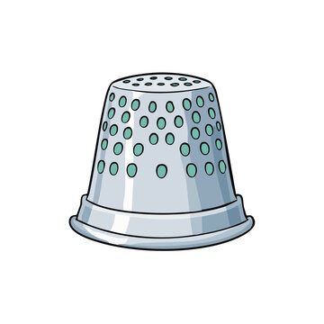 Protective sewing thimble with dimpled surface for needlecraft