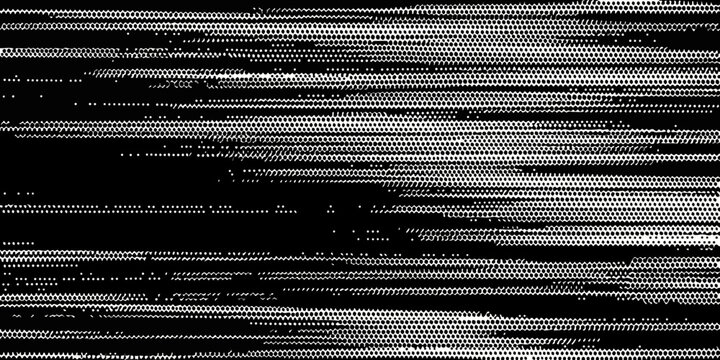 Abstract black and white textured lines creating a digital glitch effect
