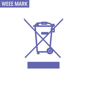 WEEE Crossed Bin Mark for Electronic Waste Disposal Compliance, Separate Collection Directive, and Environmental Responsibility Labeling
