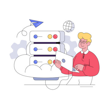 A unique design illustration of cloud server 