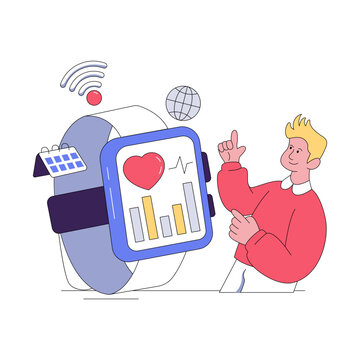 Trendy vector design of fitness tracker