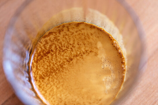 coffee in a glass close up