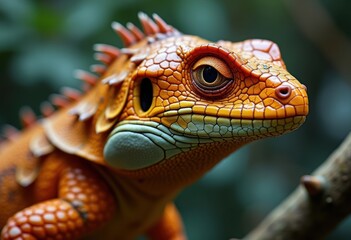 Fototapeta premium Overlapping Reptile Plates Intriguing Natural Defense Mechanism Eye-catching Variegated Patterns