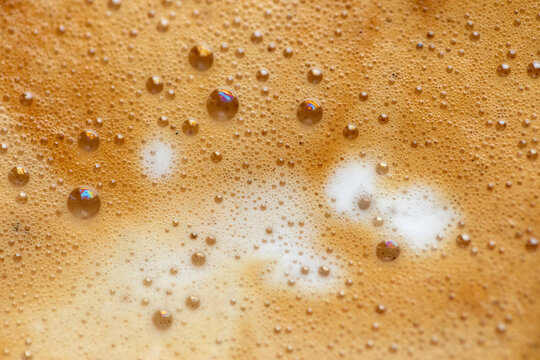 coffee foam close up with milk