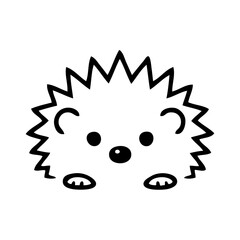 Logotipo con dibujo minimalista con líneas de un erizo visto de frente © teracreonte