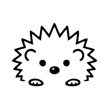 Logotipo con dibujo minimalista con l&iacute;neas de un erizo visto de frente