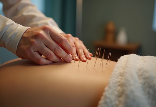 Focused Acupuncture Needling Precision Back Treatment Points Relief Health Care