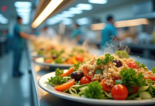 Hospital Cafeteria Healthy Meal Line Options Fresh Choices Variety
