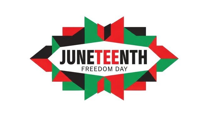 Celebrating juneteenth as freedom day with a vibrant and symbolic logo design isolated on white background