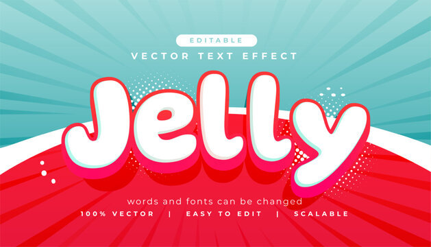 3d style jelly text effect vector editable word