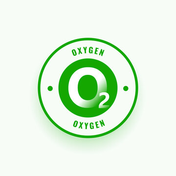eco friendly green oxygen o2 badge for medical and health theme