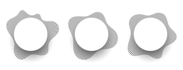 Obraz premium set of concentric round spiral radar or soundwave element design