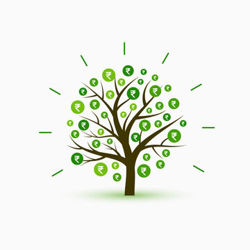 indian currency rupee money tree financial economy concept