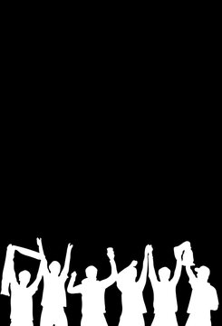 Fans feuern ihr Team an - banner schwarz weiss