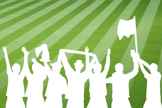 Fans feuern ihr Team im Stadion an