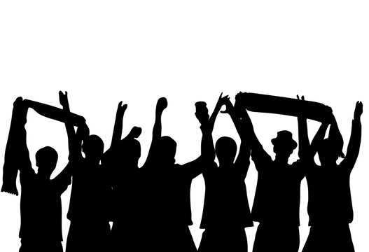 Weisser Hintergrund mit Silhouette aus schwarzen Fans