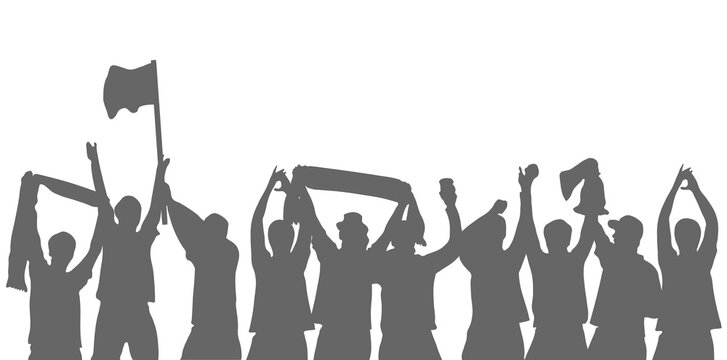 Graue jubelnde Fu&szlig;ball Fans