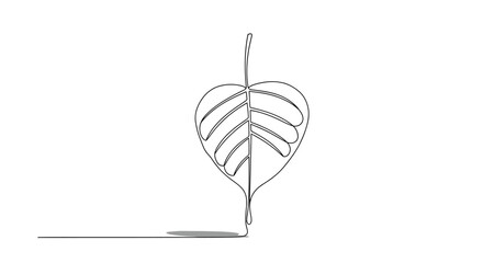 Obraz premium Monstera Deliciosa Leaf Illustration Art.