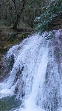 Waterfalls of the Hijuela River in Irus, in the Mena Valley. Merindades region. Burgos. Castile and Le&oacute;n. Spain. Europe