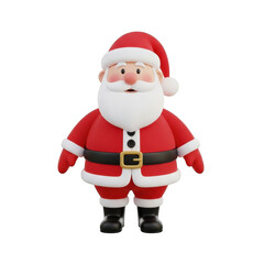 Obraz premium Cheerful santa claus figure isolated on transparent background
