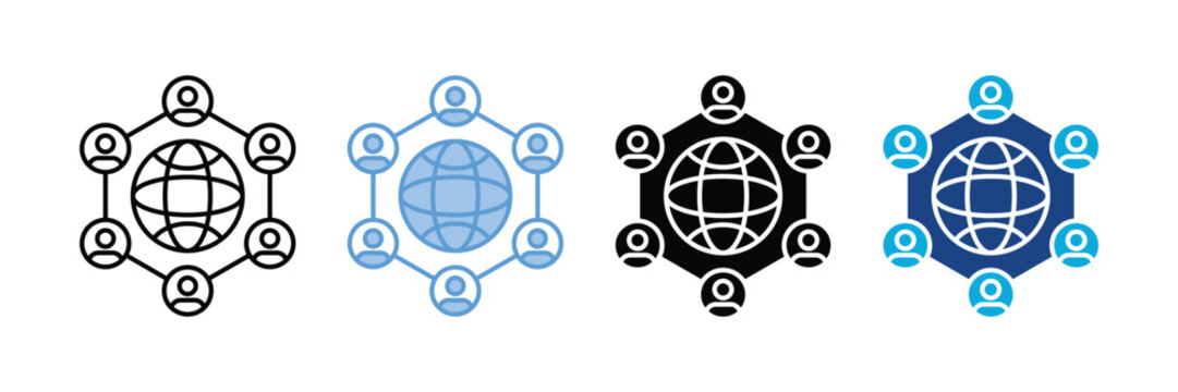 Networking Icon Set Multiple Style Collection