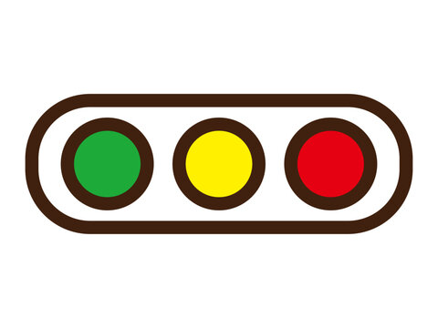 三色の信号機のイラスト素材3