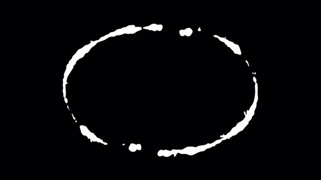 White abstract ring pulses softly against stark black background