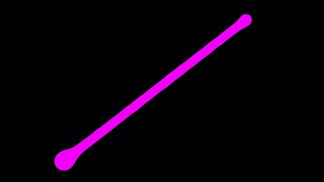 Vibrant pink line glows against stark black background