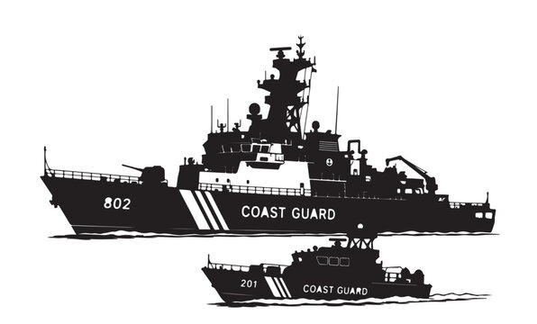 Coast Guard Patrol Boat Silhouette 