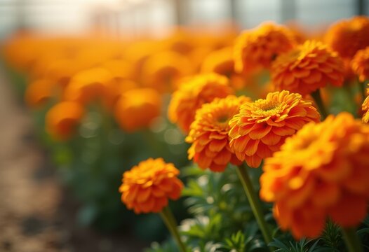 Bright Marigold Orange Pom Poms Cheerful Border Planting Row Imagine Delightful Understated Garden Accents