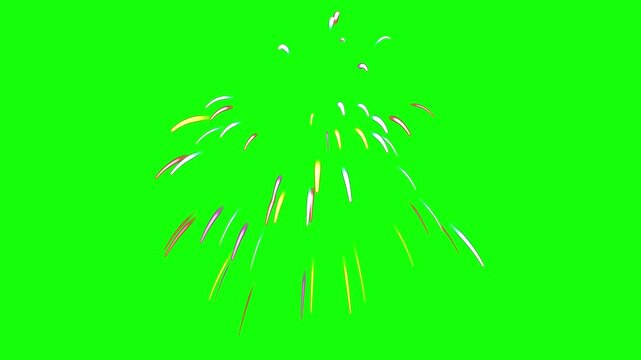 Vibrant confetti bursts explode against a solid green screen