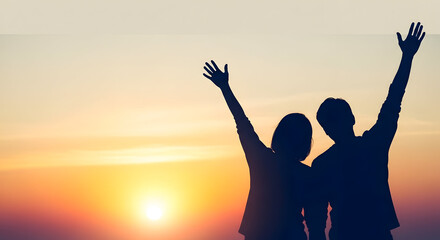Fototapeta premium Happy father's day celebration with family at sunset a heartwarming tribute to dads