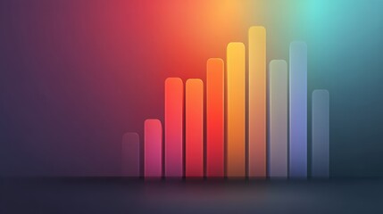 Fototapeta premium Colorful Abstract Bar Graph with Gradients on Dark Background for Business, Finance, Data Analysis, and Marketing Concepts in Professional Presentations