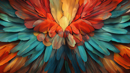 Obraz premium colorful wing feather texture 