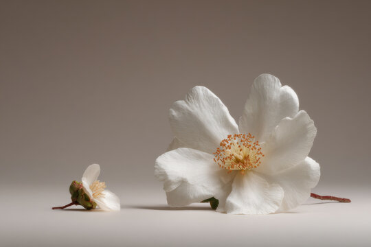 ceramic vase filled with dried flowers stands elegantly against clean white background