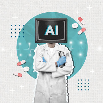 AI-driven medical professional symbolizing the integration of artificial intelligence in healthcare.